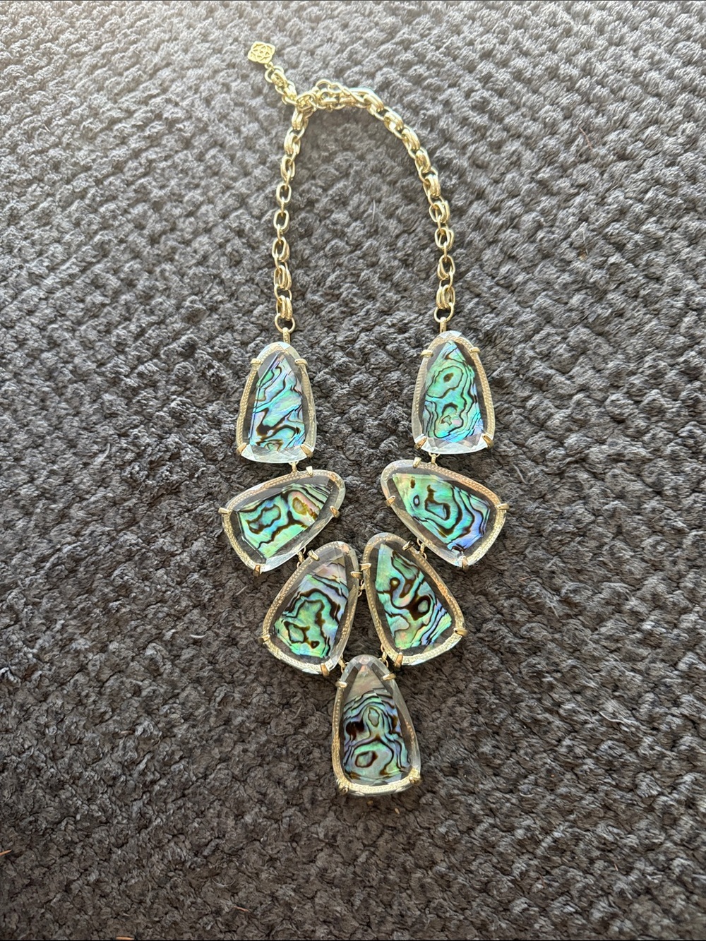 Kendra Scott Abalone Pendant Statement Necklace - Green Blue Iridescent